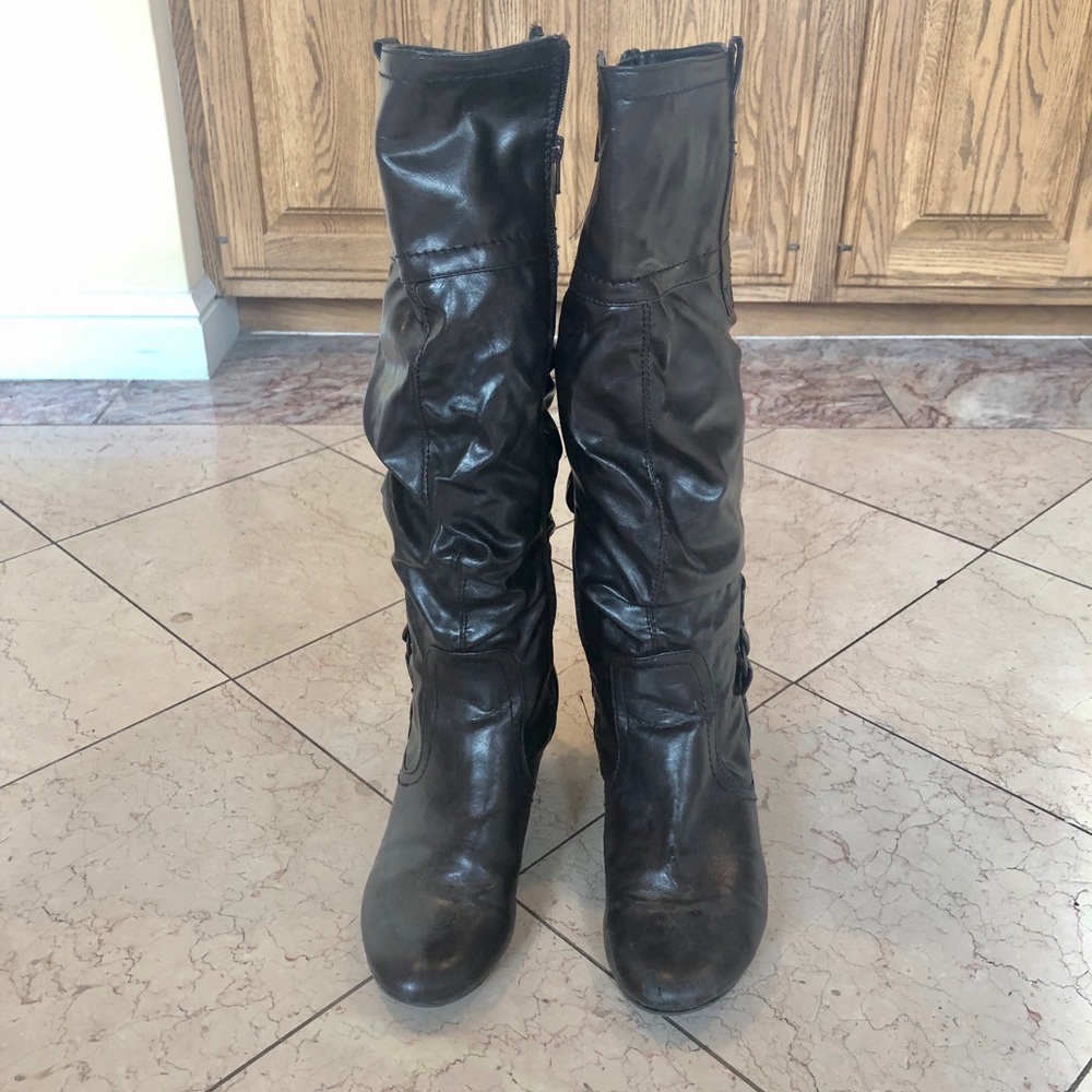Life Stride Knee High Zip Up Block Heel, Size 10